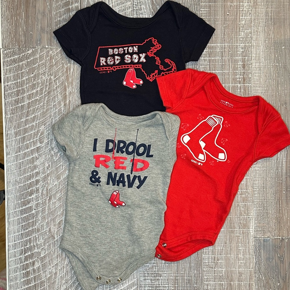 Set of 3 Boston Red Sox Onesies